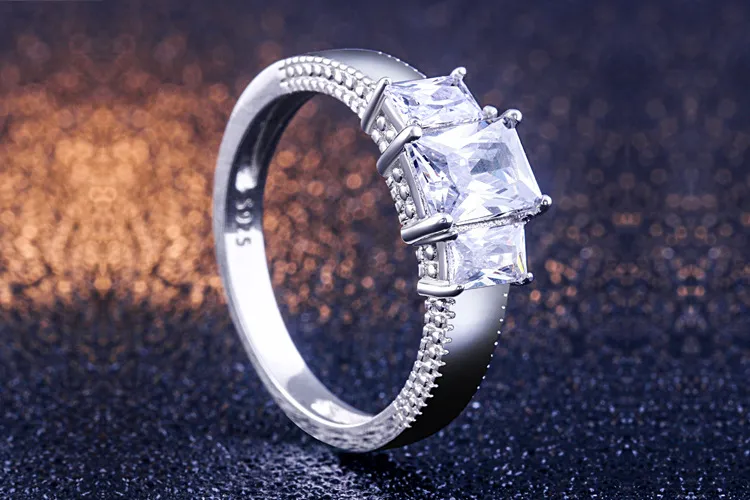 Luxury 925 Silver Jewelry Couple Ring
