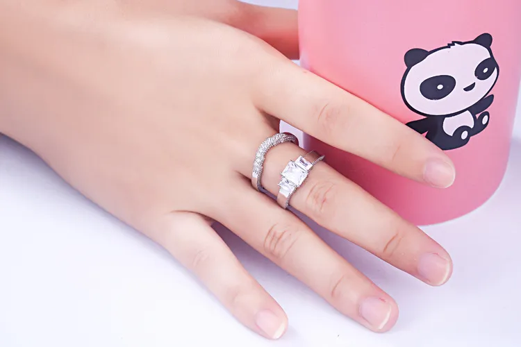 Luxury 925 Silver Jewelry Couple Ring