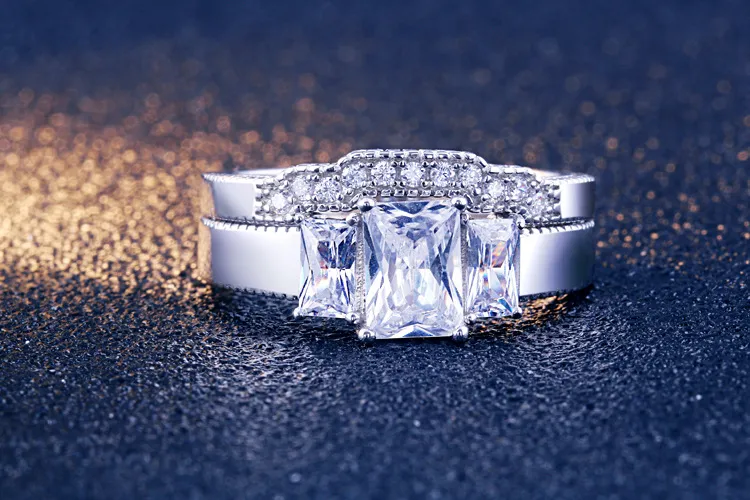 Luxury 925 Silver Jewelry Couple Ring