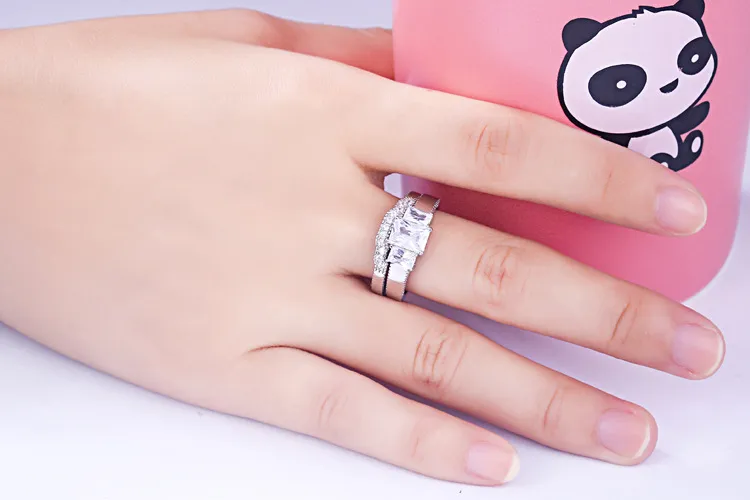 Luxury 925 Silver Jewelry Couple Ring