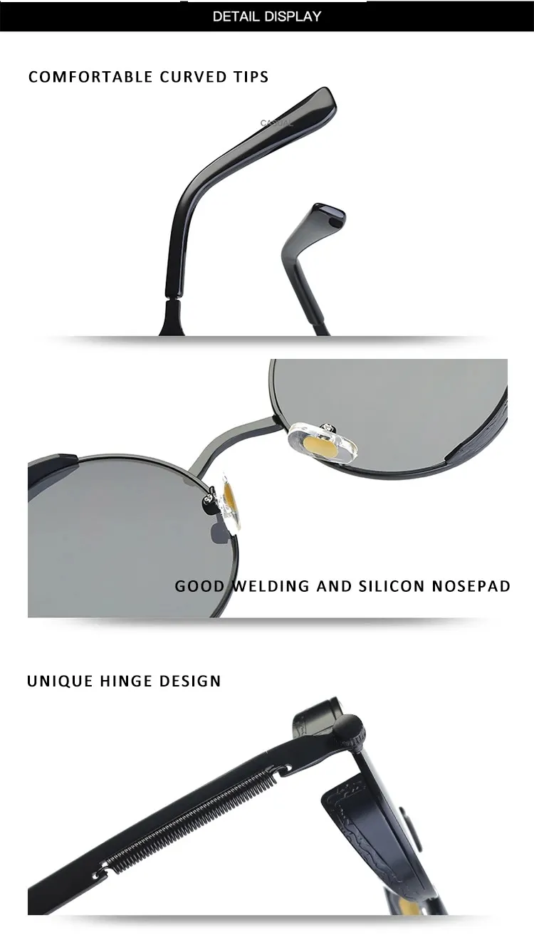 Luxury Metal Sunglasses Round Sunglasses Steampunk Coating Vintage Retro Sunglass