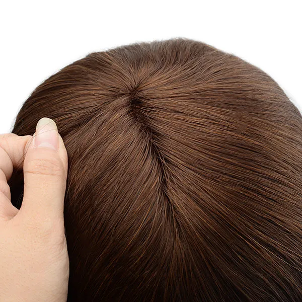 Lw5227 Beautiful Remy Hair Glueless Wig Anti-Slip Silicon with Mono Base Hairpiece