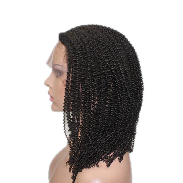 Lx192 Kinky Curl U-Part Full Cap Machine Weft Wig Human Hairpiece