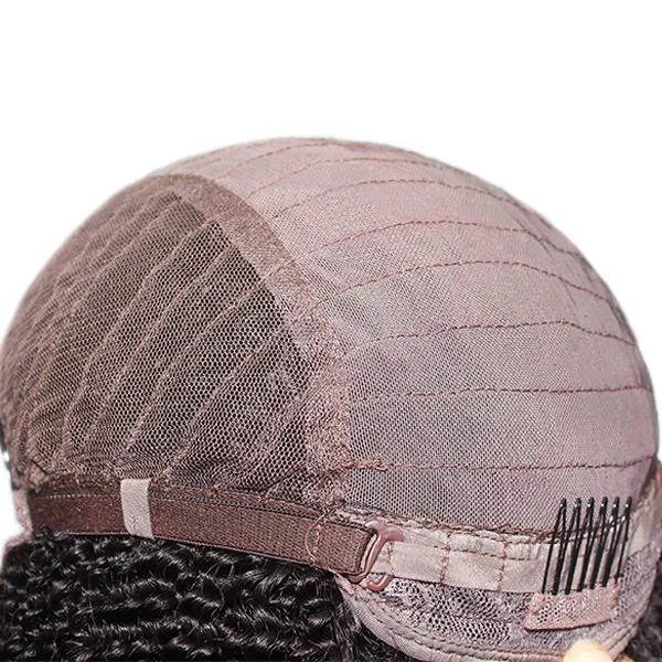 Lx192 Kinky Curl U-Part Full Cap Machine Weft Wig Human Hairpiece