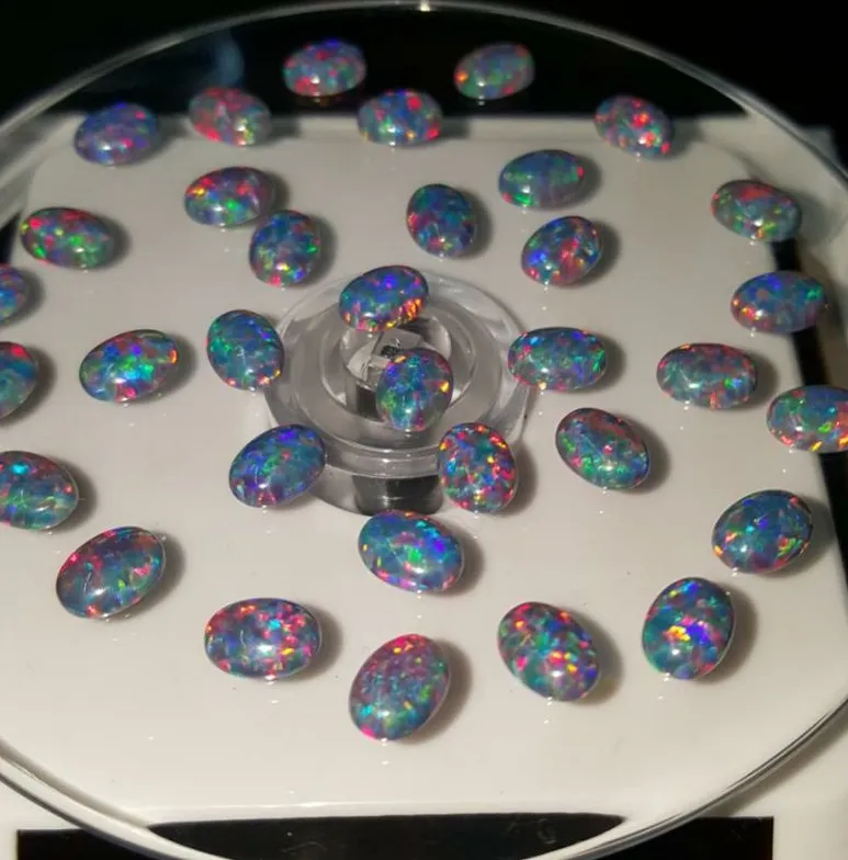 Man-Made Ethiopian Oval Shape Loose Opal Stone for Jewelry Making