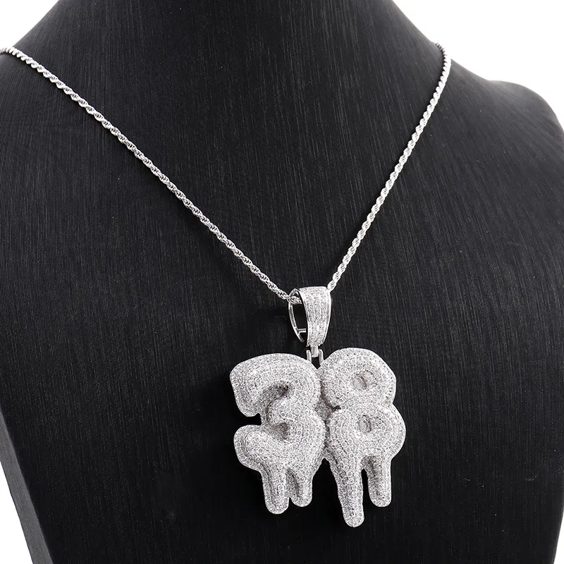 Natural Diamond Pendant Ice out Au750 18K White Gold 38 Hip-Hop Style Necklace Pendant