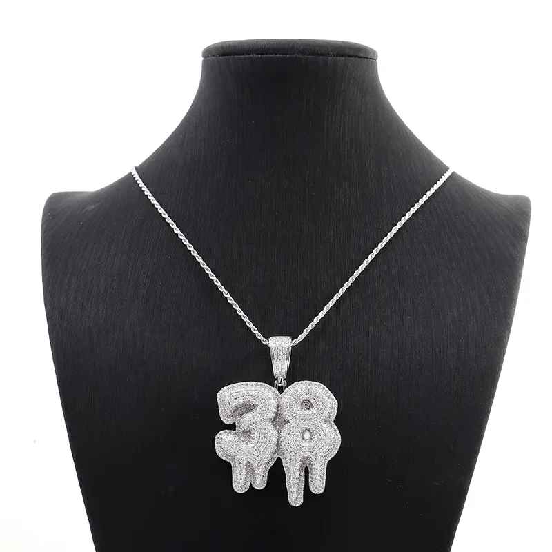 Natural Diamond Pendant Ice out Au750 18K White Gold 38 Hip-Hop Style Necklace Pendant
