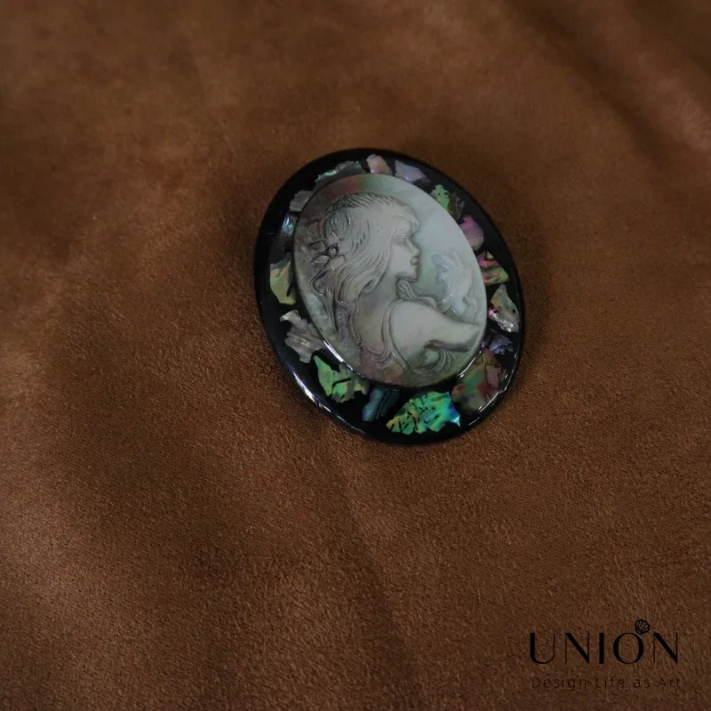 Natural Mother of Pearl Inlay Brooches Alloy Collar Brooch Pins Corsage Jewelry for Women