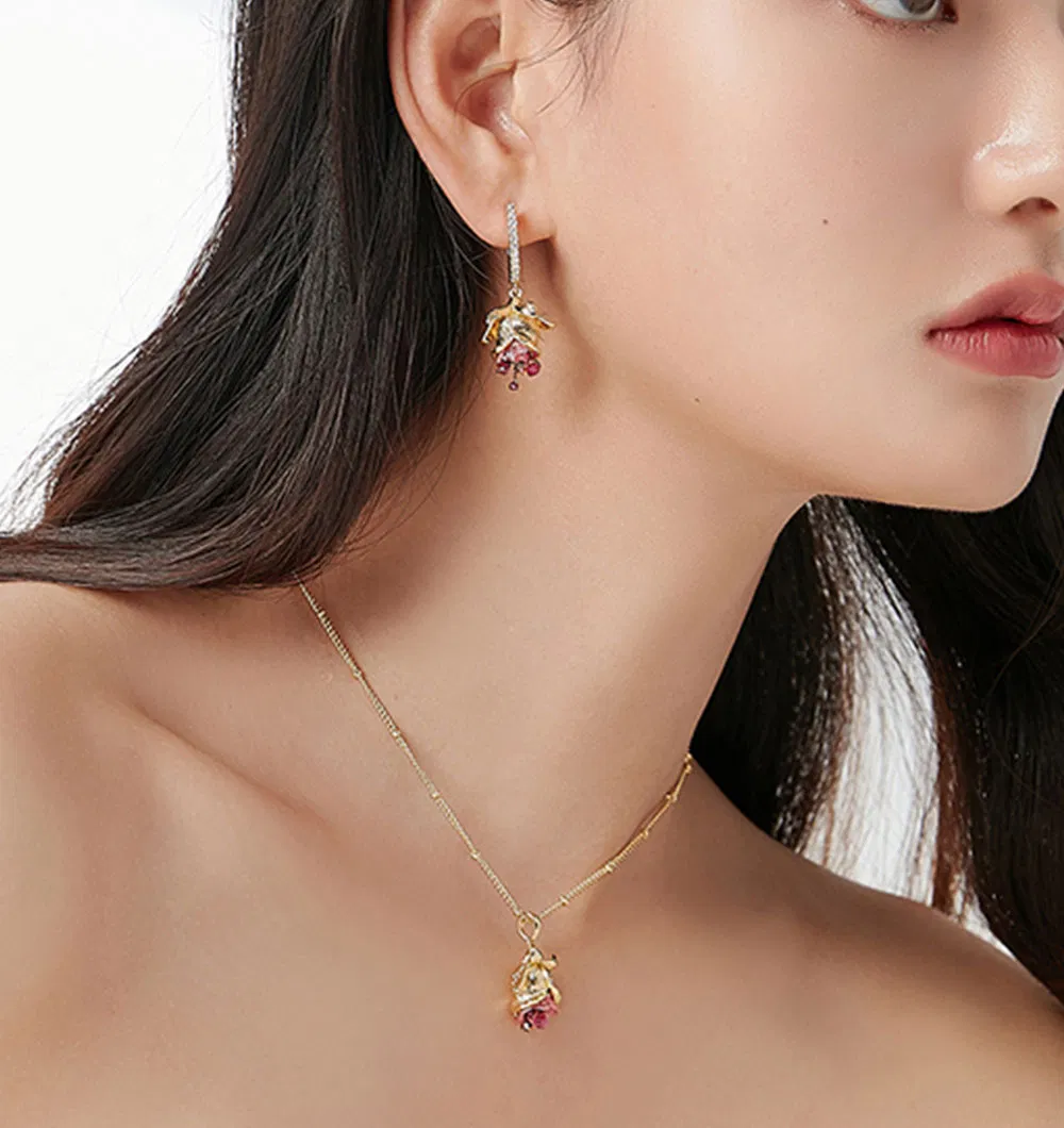 New Arrive Fashion 925sterling Silver Jewellry Creative Folwers Design Enamel Clip Earring Fashion Jewelry for Girls