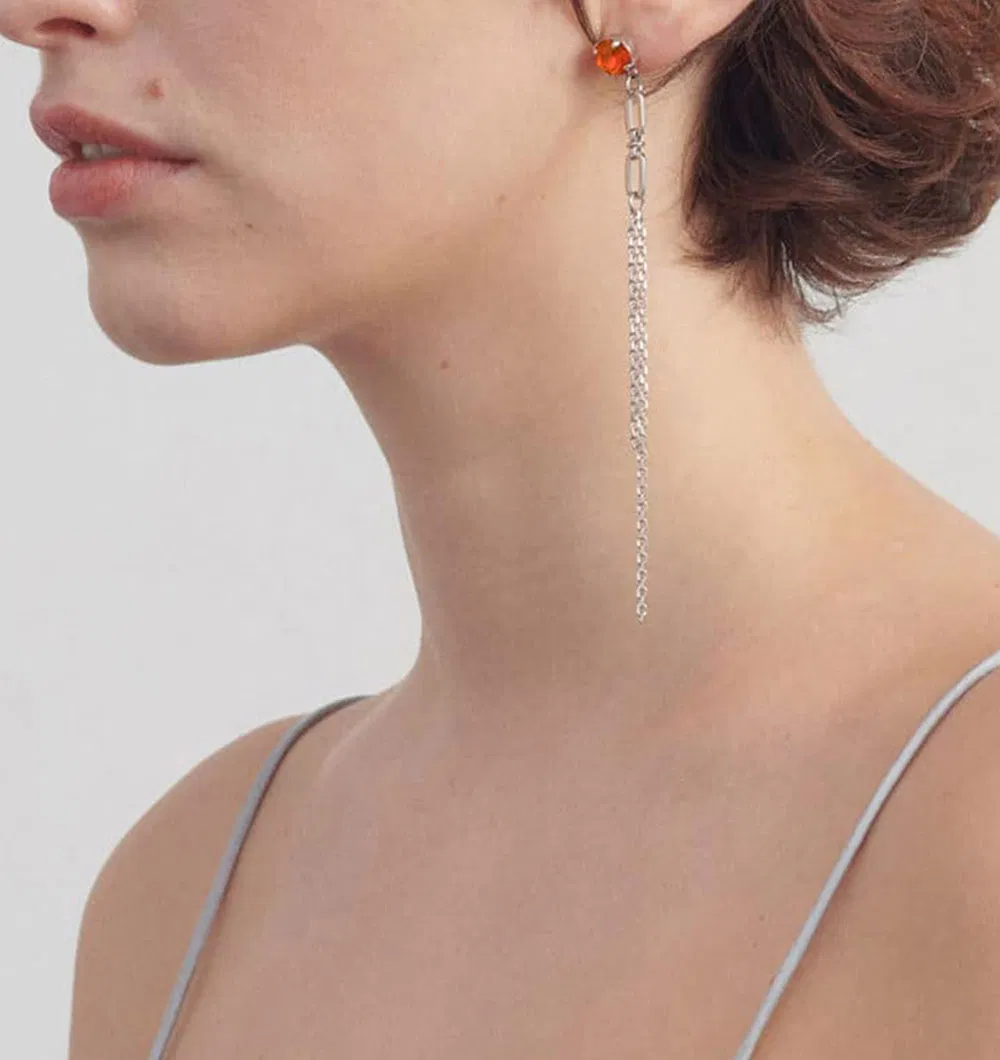 New Arrive Simple Dissymmetry Design Fashion 925 Sterling Tassels Earring Fashion Jewelry for Girls