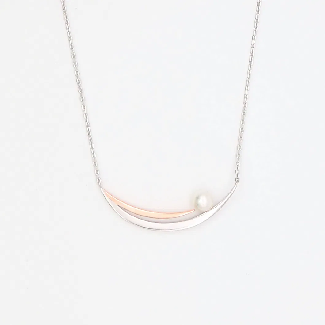 New Design Fashion Jewelry 925 Sterling Silver Shell Pearl Clavicle Chain Necklace Bar Necklace
