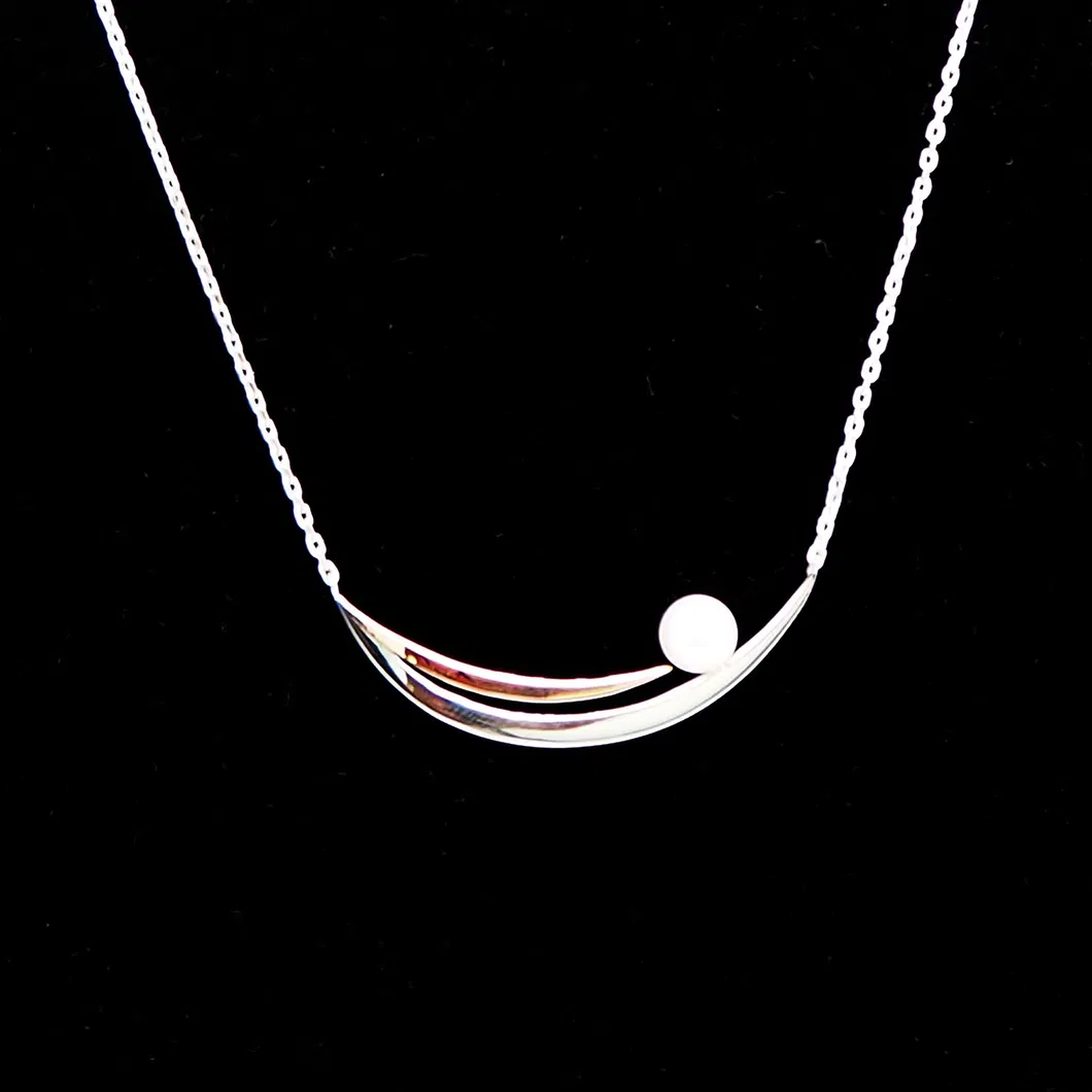 New Design Fashion Jewelry 925 Sterling Silver Shell Pearl Clavicle Chain Necklace Bar Necklace