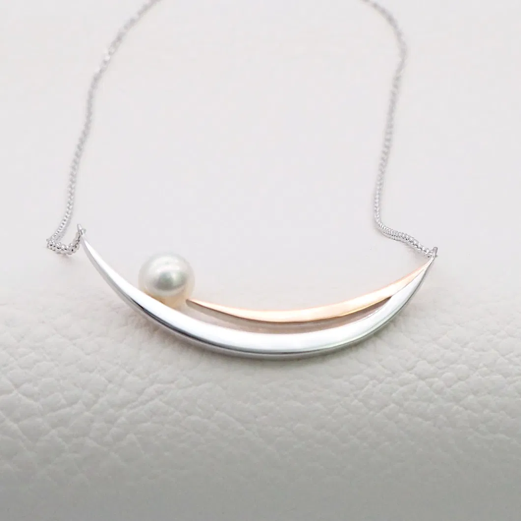 New Design Fashion Jewelry 925 Sterling Silver Shell Pearl Clavicle Chain Necklace Bar Necklace