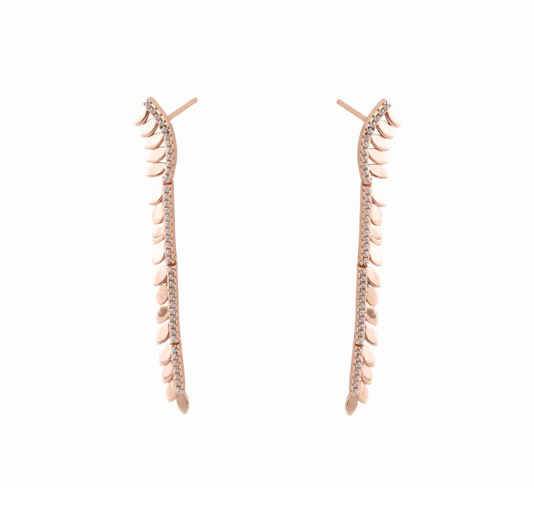 New Design Hot Sales 925 Sterling Silver Jewelry Fashion Earring with CZ Pink Plated High Quality