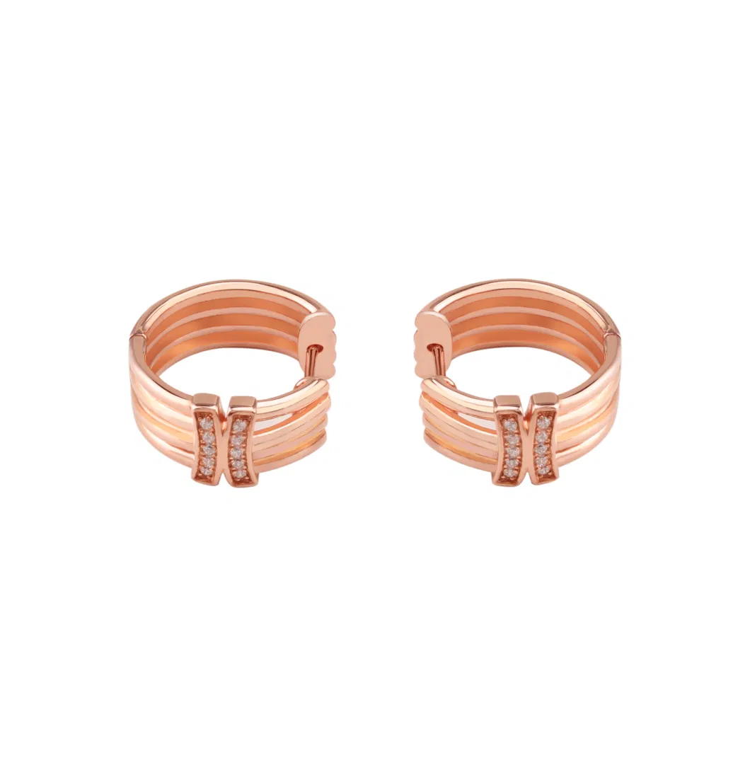 New Design Hot Sales 925 Sterling Silver Jewelry Fashion Earring with CZ Pink Plated High Quality