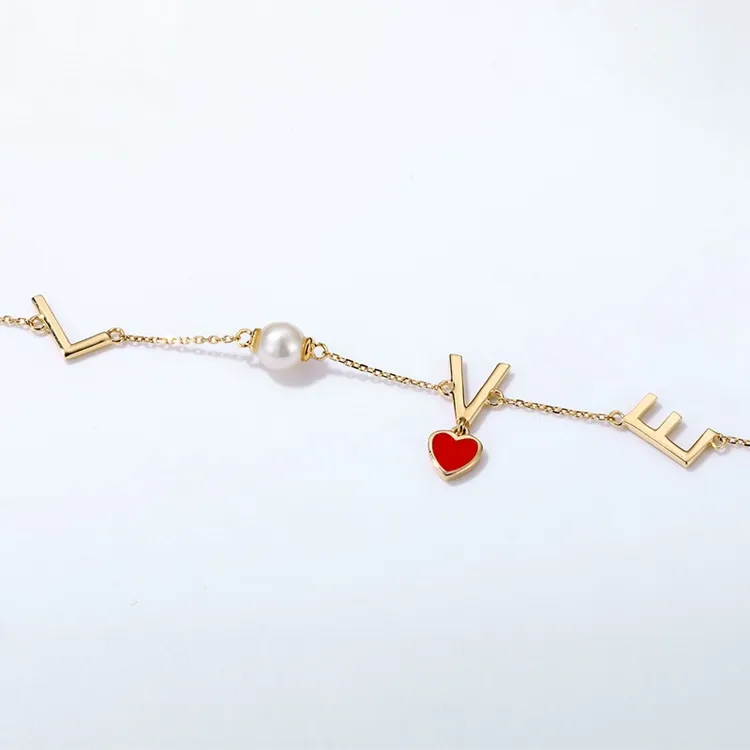 New Design Pearl Jewelry Bracelet 14K Gold Love Bracelet for Girls