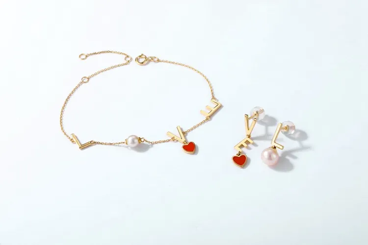 New Design Pearl Jewelry Bracelet 14K Gold Love Bracelet for Girls