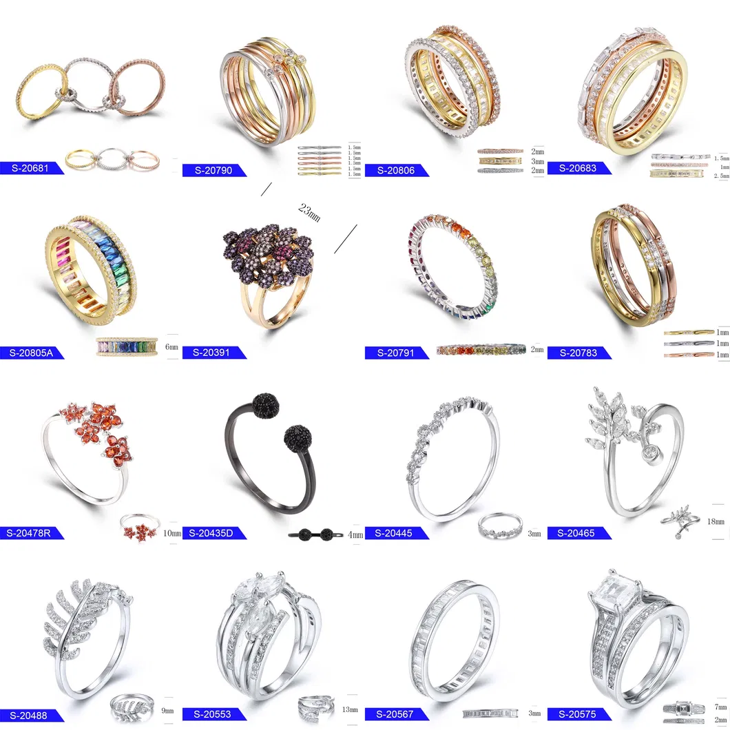 New Model Fashion 925 Sterling Silver or Brass Jewelry Diamond Solo Engagement for Women