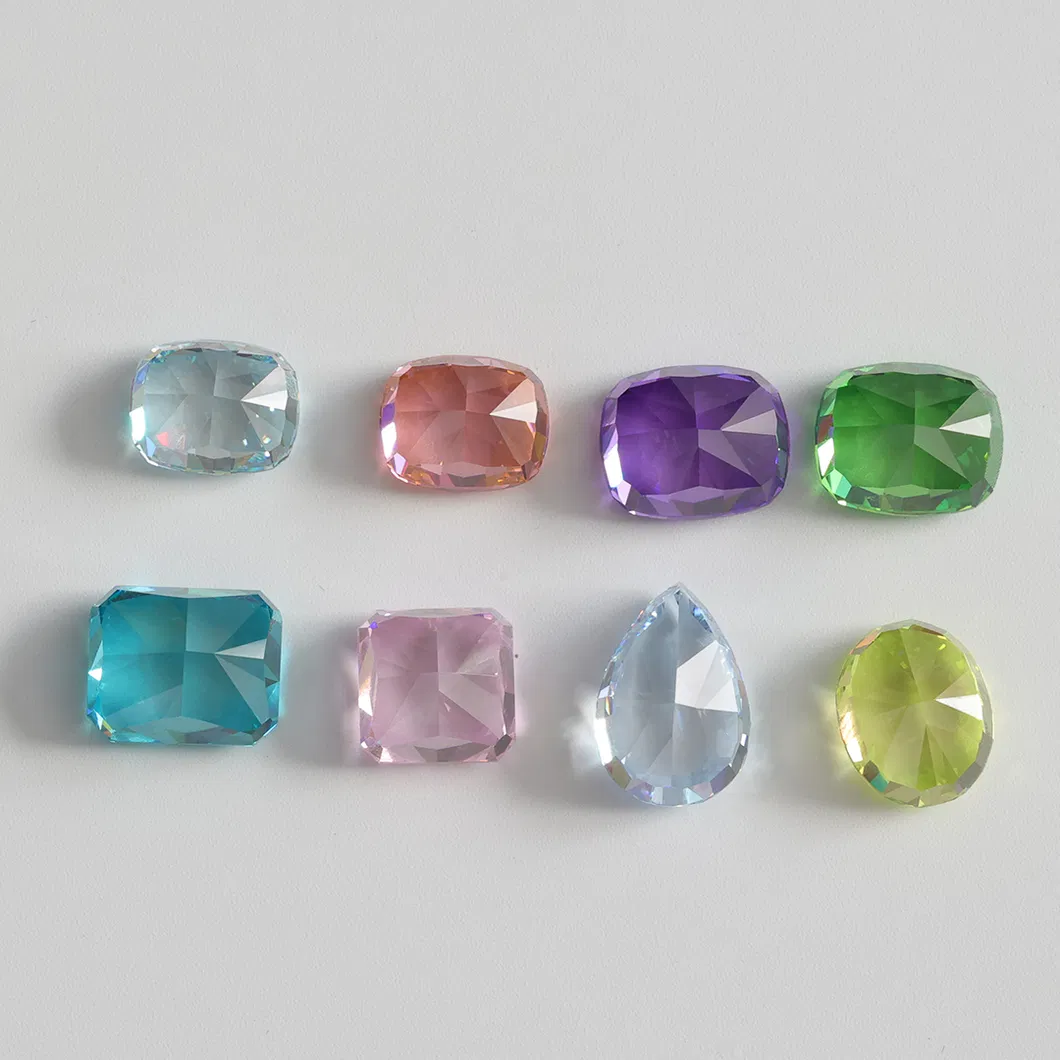 Octgon Cut Cubic Zirconia Ice Cut Gemstone Aqua Blue