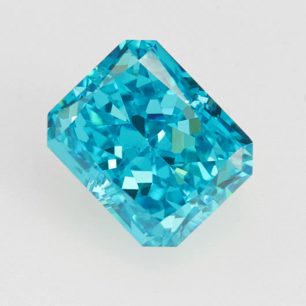 Octgon Cut Cubic Zirconia Ice Cut Gemstone Aqua Blue