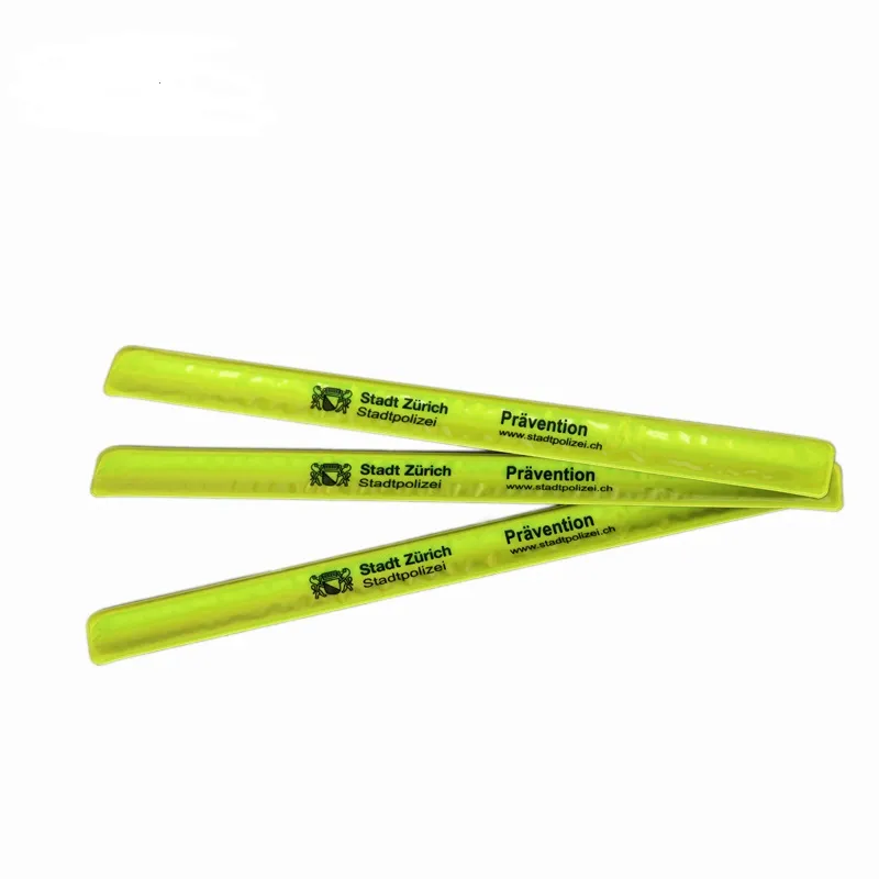 OEM Custom Logo Printing Slap Bracelet PVC Reflective Wristband