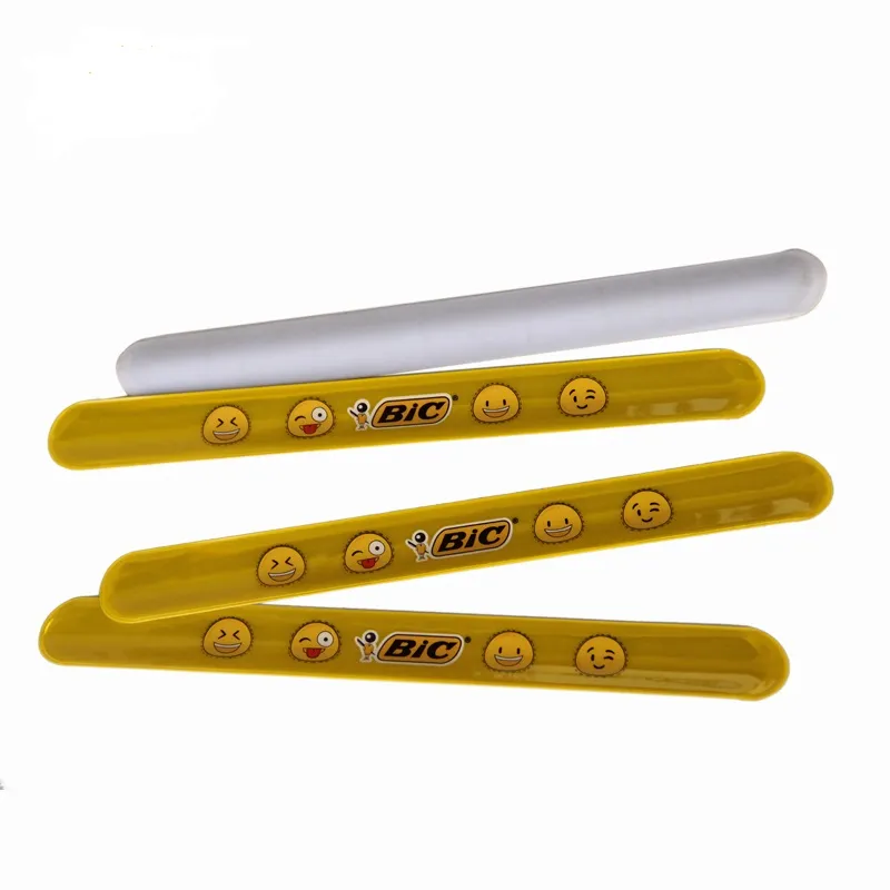 OEM Custom Logo Printing Slap Bracelet PVC Reflective Wristband