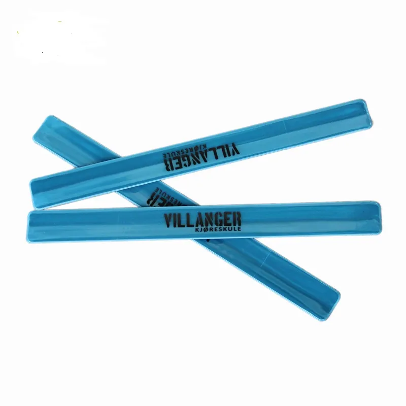 OEM Custom Logo Printing Slap Bracelet PVC Reflective Wristband