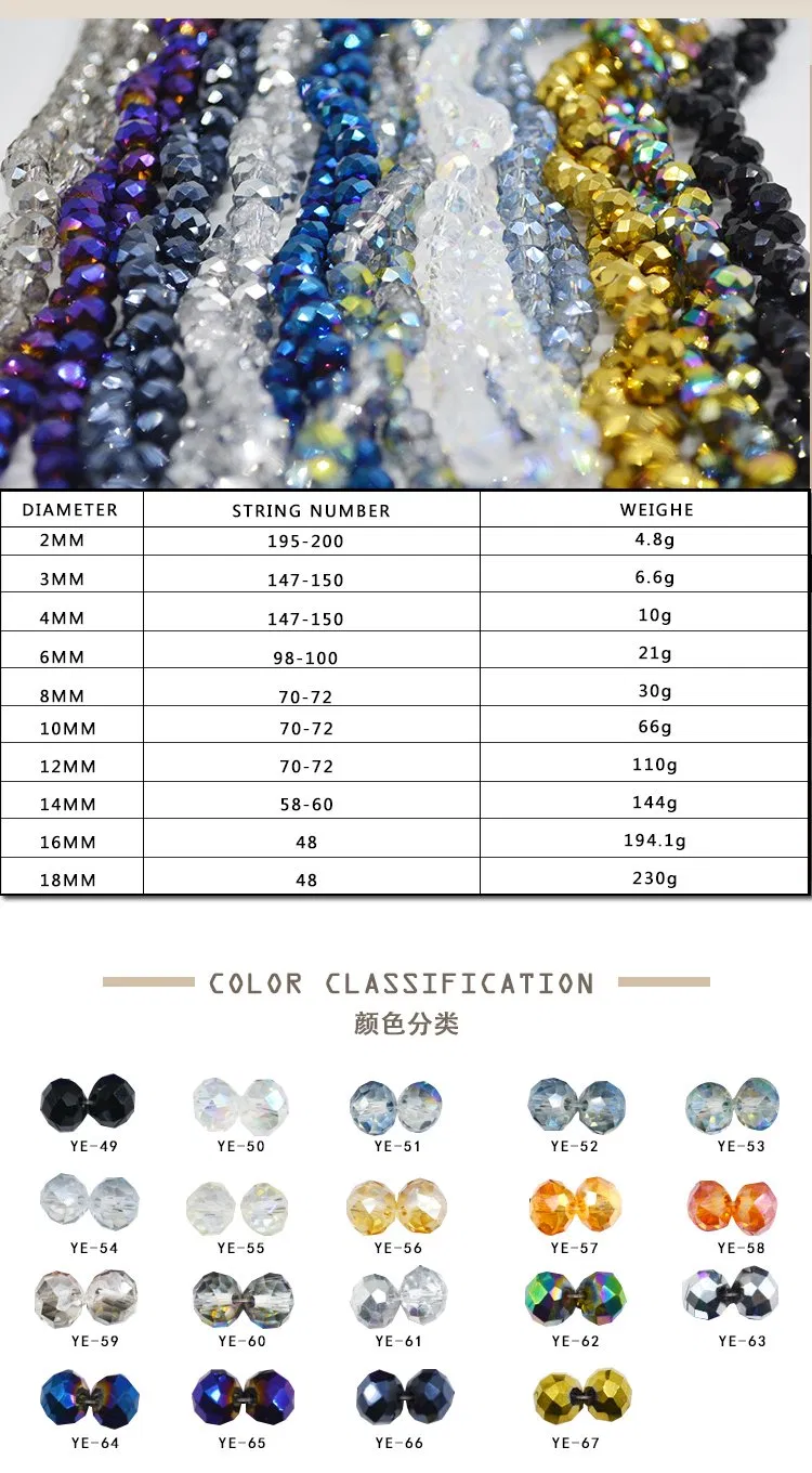 Plating Colorful Flat Round Beads Hanging Ornament Decorating Jewelry Beads