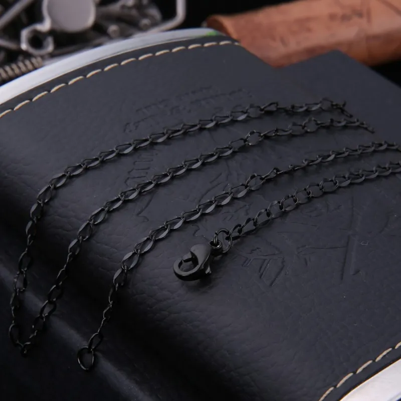 Popular Hammered Curb Chain Stainless Steel Jewelry Necklace