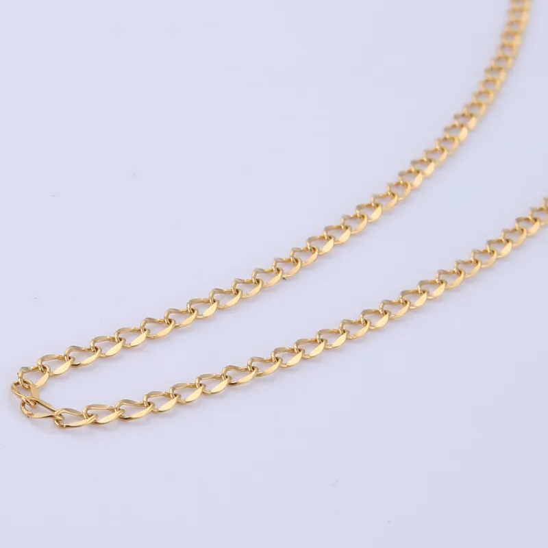 Popular Hammered Curb Chain Stainless Steel Jewelry Necklace
