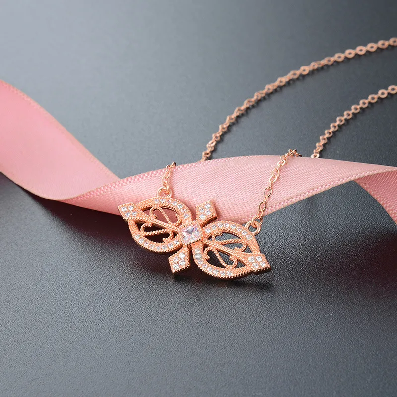 Popular Zircon S925 Sterling Silver Creative Necklace Women Fashion Chain Jewelry