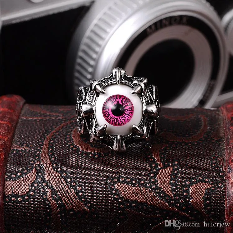 Pretty Stainless Steel Rings Silver Brand Demon Eye Vintage Mens Punk Ring China Wholesale Stainless Steel Jewelry Steampunk Men′s Rings