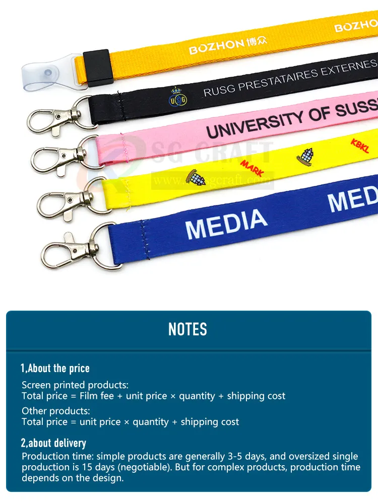 Promotional Gift Factory Custom Sublimation Printed Lanyards with Logo Custom Lanyards
