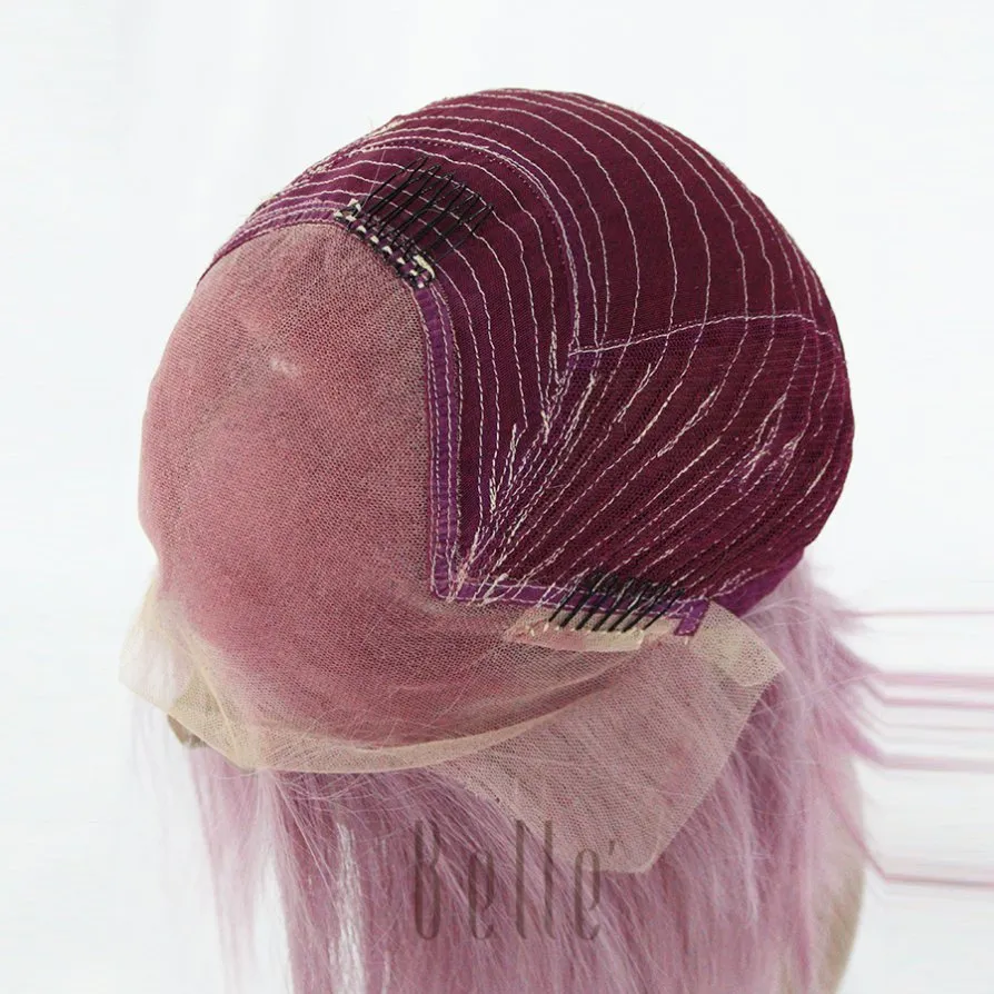 Purple Color New Fashionable Hot Sale Human Hair Frontal Lace Wigs Hairpieces