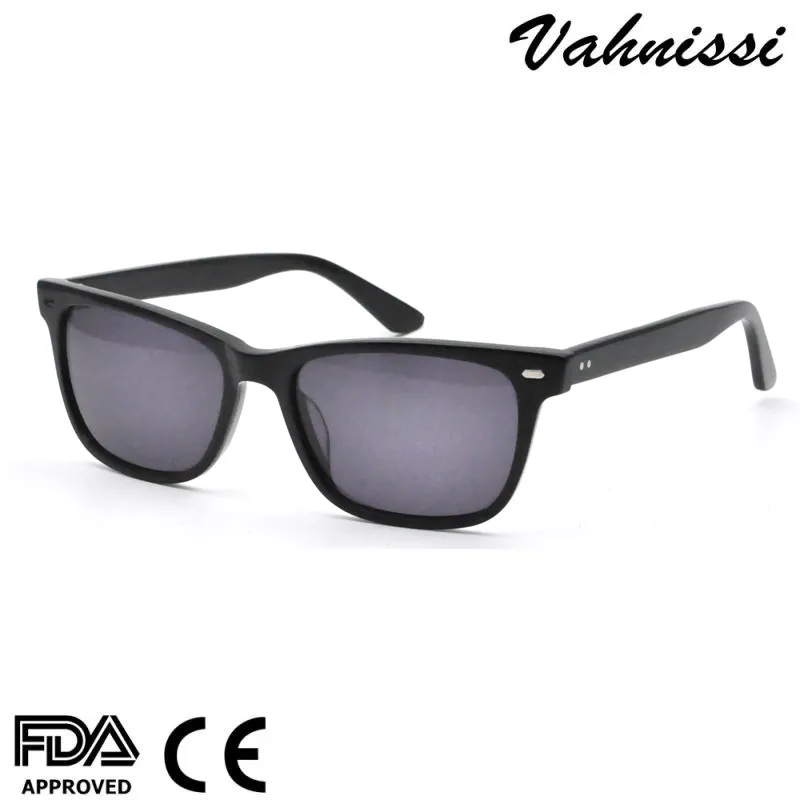 Rectangle Vintage Black Cr39 Acetate Fashion Sunglasses