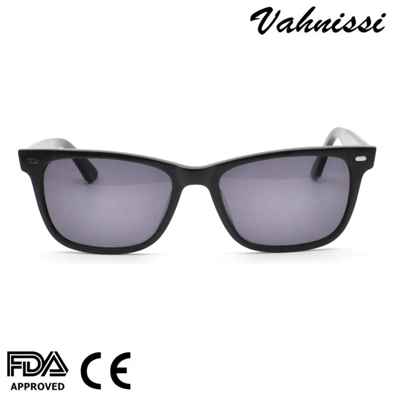 Rectangle Vintage Black Cr39 Acetate Fashion Sunglasses