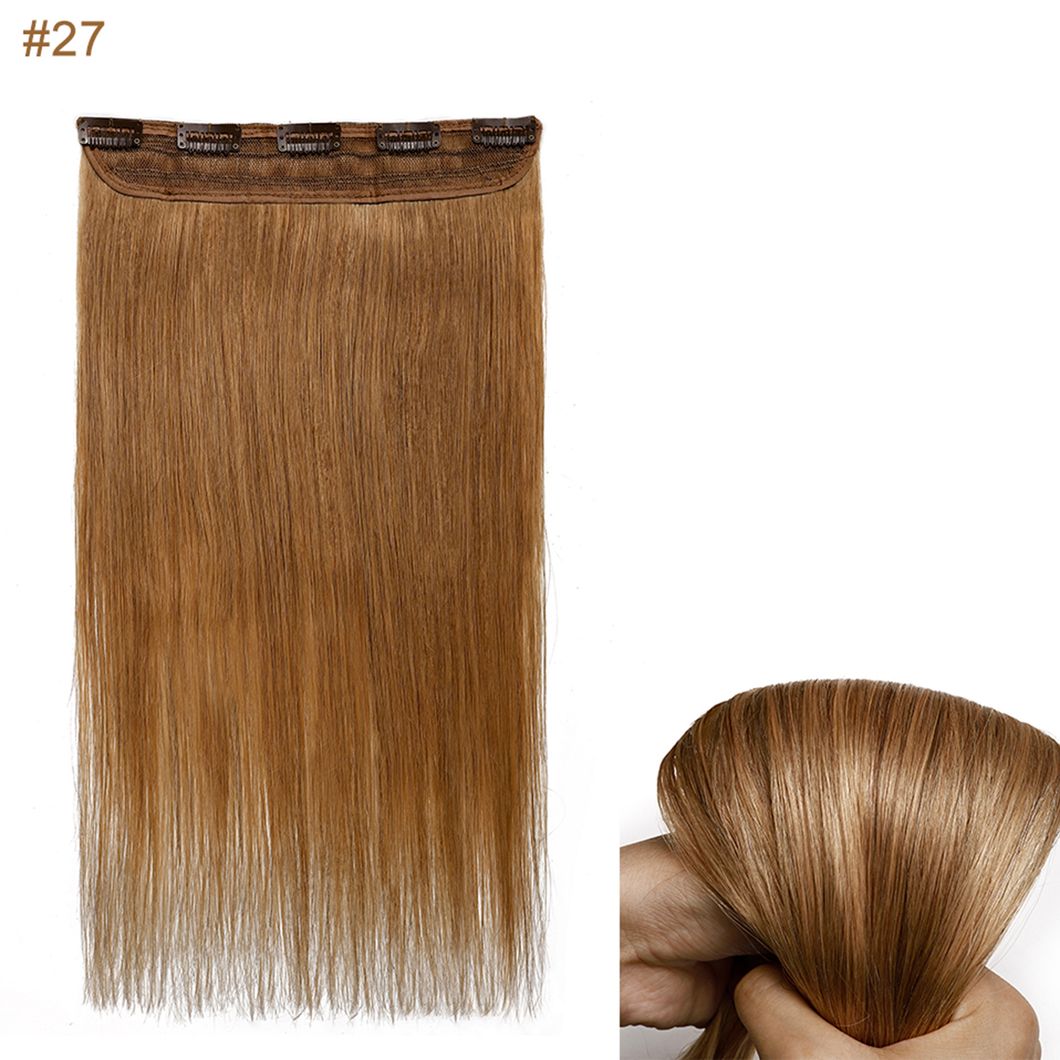 Remy Human Hair Straight Clip in Brazilian Human Hair Extensions Around Head Hair Multi Color Extensions 18 Inches