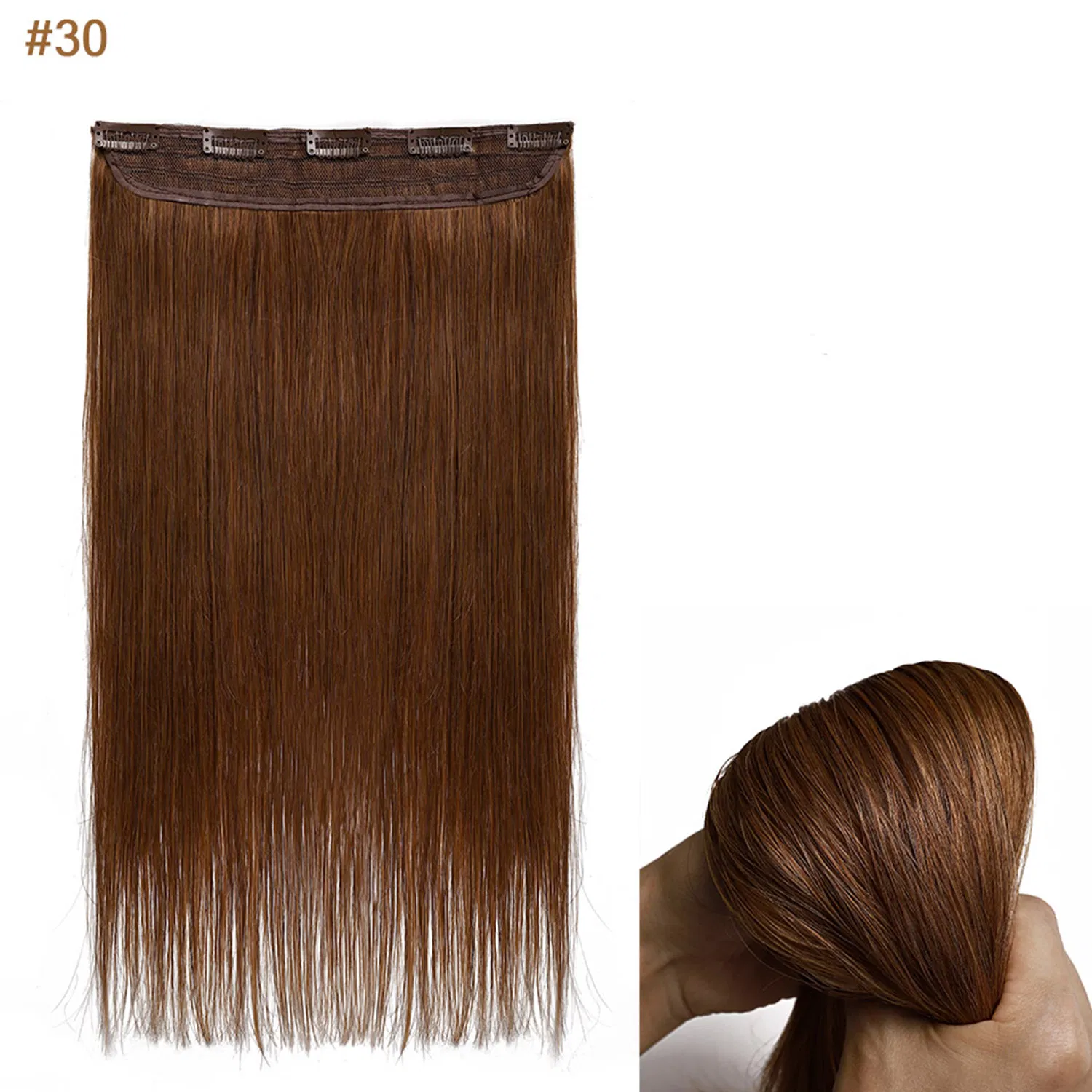 Remy Human Hair Straight Clip in Brazilian Human Hair Extensions Around Head Hair Multi Color Extensions 18 Inches