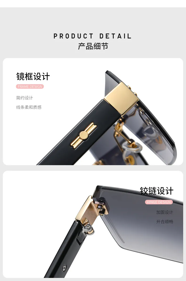 Retro Big Shields Vintage Square Designer Sunglasses