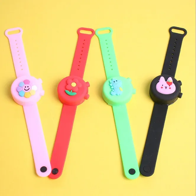 Silicone Wristband Hand Dispenser Reusable Wearable Portable Silicone Bracelet Dispenser Dinosaur Wristband Hand Sanitizer