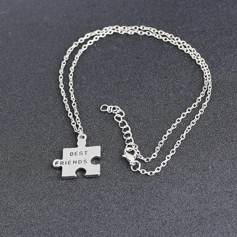Silver Best Friends Friendship Pendant Alloy Necklace Set