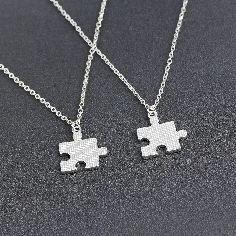 Silver Best Friends Friendship Pendant Alloy Necklace Set