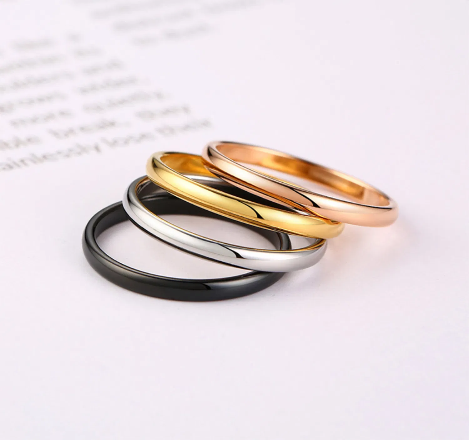 Stainless Steel Couple Smooth Plain Tail Ring Pinky 18K Ladies Titanium Steel Ring Ins Jewelry SSR2853