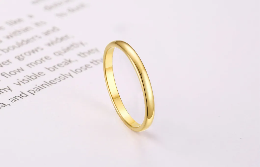 Stainless Steel Couple Smooth Plain Tail Ring Pinky 18K Ladies Titanium Steel Ring Ins Jewelry SSR2853