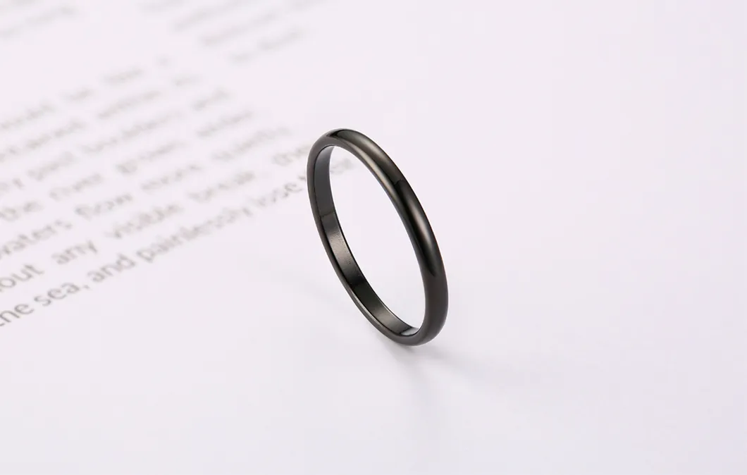 Stainless Steel Couple Smooth Plain Tail Ring Pinky 18K Ladies Titanium Steel Ring Ins Jewelry SSR2853