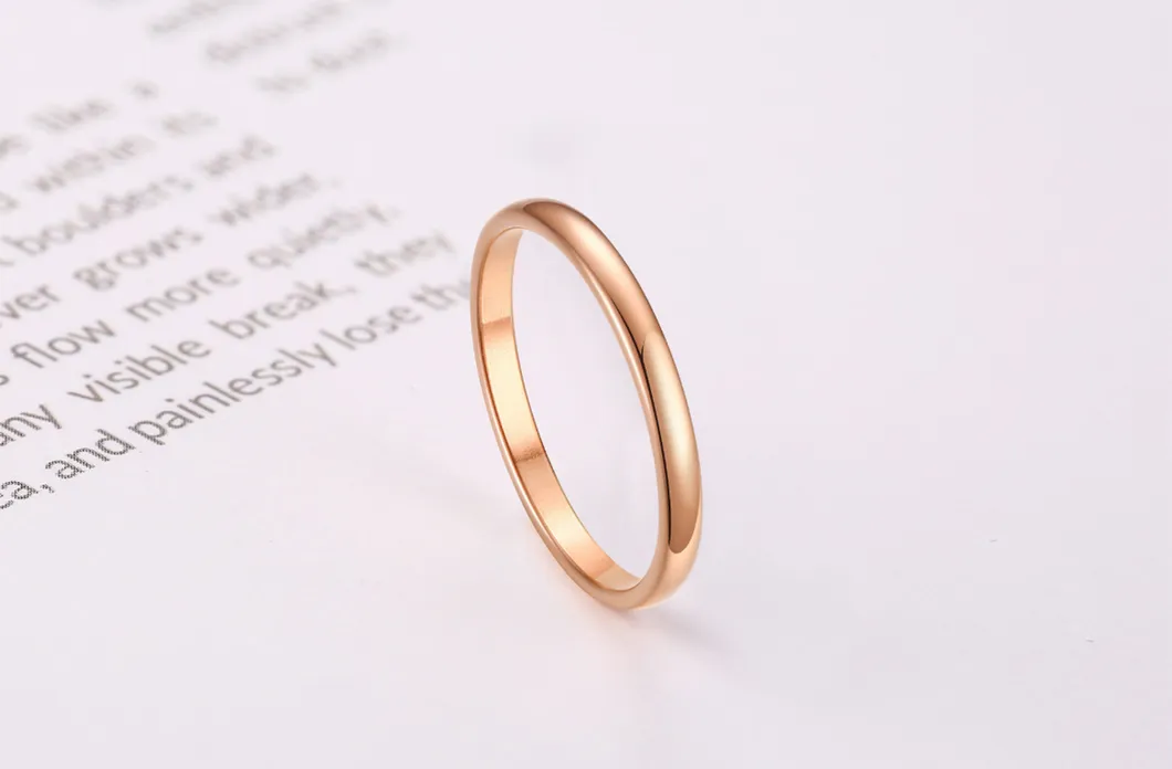 Stainless Steel Couple Smooth Plain Tail Ring Pinky 18K Ladies Titanium Steel Ring Ins Jewelry SSR2853