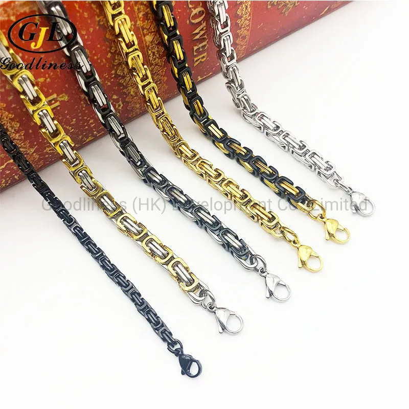 Stainless Steel King Chain Lobster Buckle Domineering Trend Titanium Steel Chain Necklace