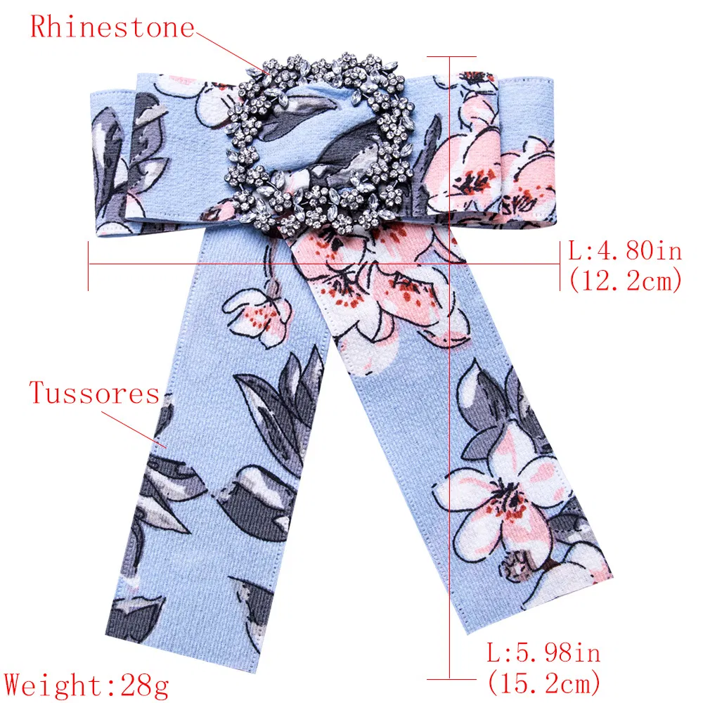 Vintage Bowknot Brooch Women Shirt Bow Tie College Wind Collar Needle Ribbons Fabric Corsage Brooches
