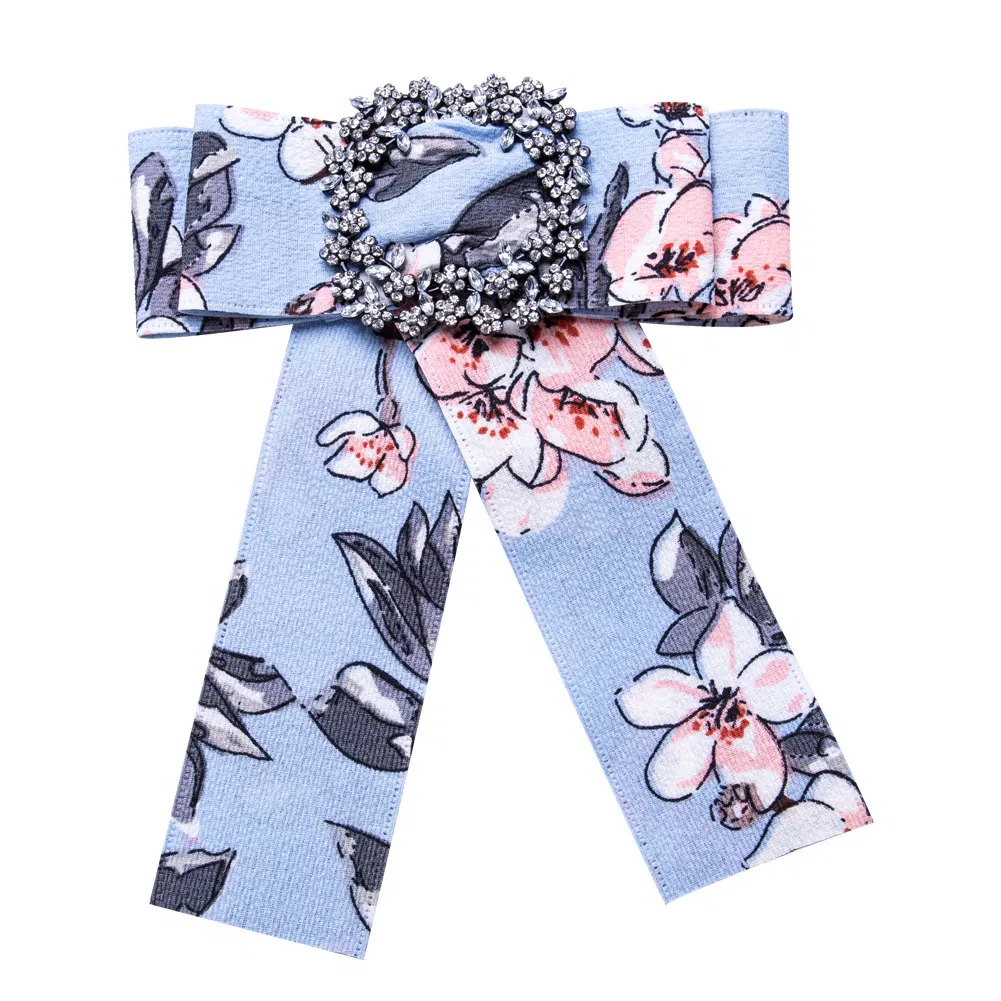 Vintage Bowknot Brooch Women Shirt Bow Tie College Wind Collar Needle Ribbons Fabric Corsage Brooches