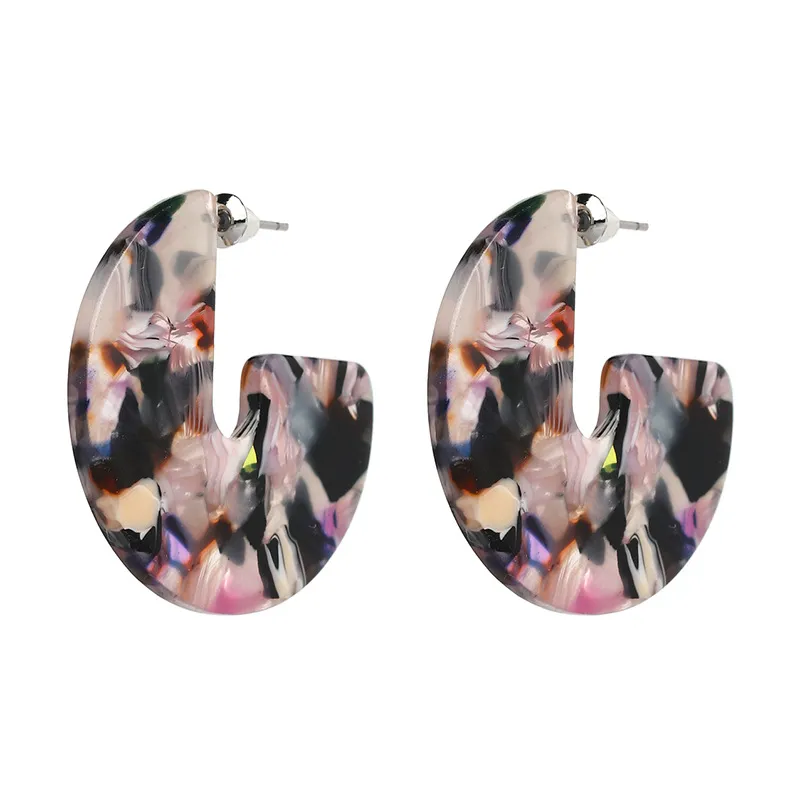 Wholesale 2018 Top Design Women Fashion Jewelry Accessories Copper Alloy Crystal Square Fashion Acrylic Geometric Drop Earrings